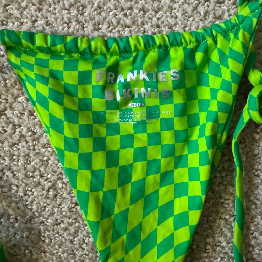 Frankie's Bikinis Green Chevron Bikini - Picture 2 of 4
